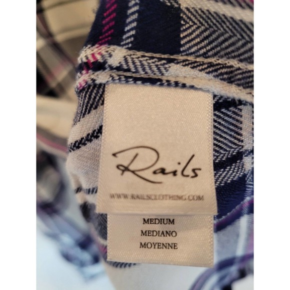 Rails Hunter White Orchid Flannel Plaid Shirt Size Medium - Picture 5 of 6